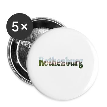 Mittelalterliche Stadt Rothenburg Tauber - Buttons groß 56 mm (5er Pack) - Weiß - Vorne