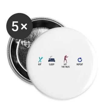 Boxsport Boxing - Buttons groß 56 mm (5er Pack) - Weiß - Vorne