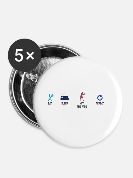 Boxsport Boxing - Buttons groß 56 mm (5er Pack) - Weiß