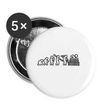 Evolution Natation Blanc Grunge - Lot de 5 grands badges (56 mm) - blanc - Devant