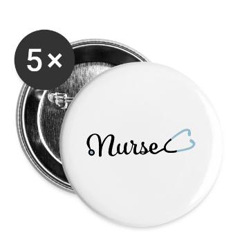 Krankenschwester - Buttons groß 56 mm (5er Pack) - Weiß - Vorne