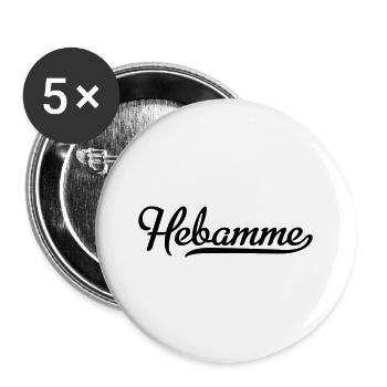 Hebamme - Buttons groß 56 mm (5er Pack) - Weiß - Vorne