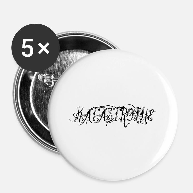 katastrophe - Buttons groß 56 mm (5er Pack) - Weiß