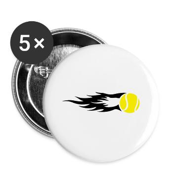 Tennis ball on fire - Buttons large 2.2''/56 mm (5-pack) - white - Front