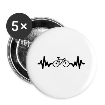 le vélo c'est la vie - Vélo - Lot de 5 grands badges (56 mm) - blanc - Devant