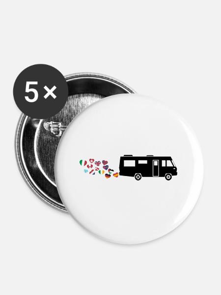 Integraler Roadtrip-Liebhaber - Buttons groß 56 mm (5er Pack) - Weiß