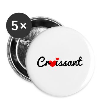 croissant - Buttons groß 56 mm (5er Pack) - Weiß - Vorne