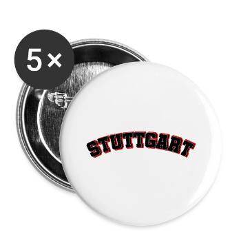 Stuttgart Schwabenstadt Team - Lot de 5 grands badges (56 mm) - blanc - Devant