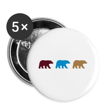 drei Bären - Buttons groß 56 mm (5er Pack) - Weiß - Vorne