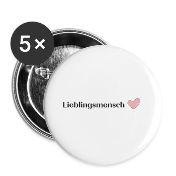 Lieblingsmensch schönes Desing - Buttons groß 56 mm (5er Pack) - Weiß - Vorne
