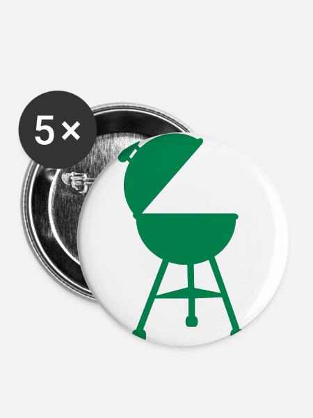 Grill - Buttons groß 56 mm (5er Pack) - Weiß