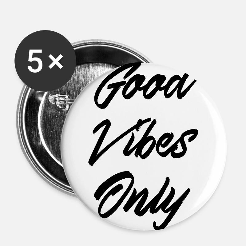 good vibes only - Buttons large 2.2''/56 mm (5-pack) - white