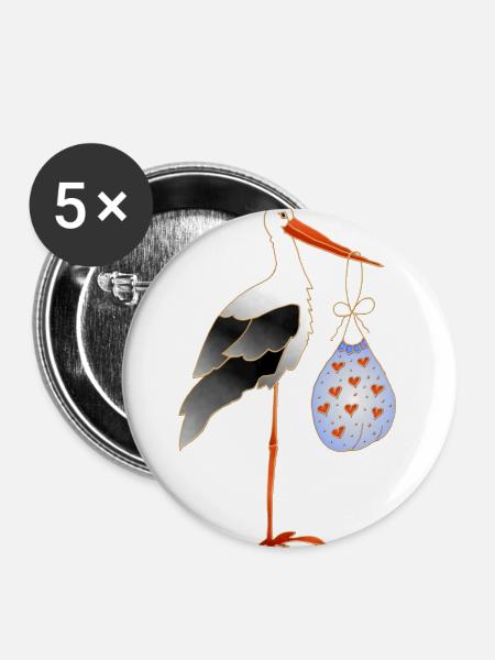 Wagen - Buttons groß 56 mm (5er Pack) - Weiß