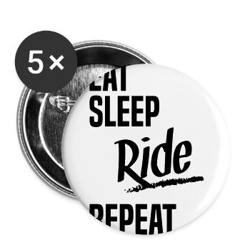 EAT SLEEP RIDE - Buttons groß 56 mm (5er Pack) - Weiß - Vorne