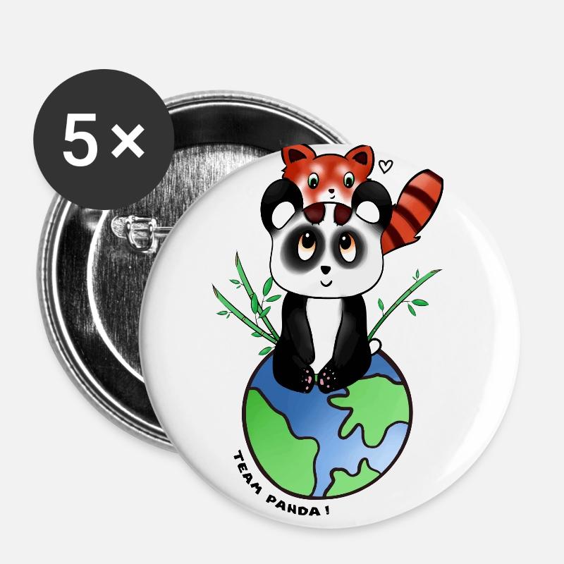 Team Panda - Buttons large 2.2''/56 mm (5-pack) - white