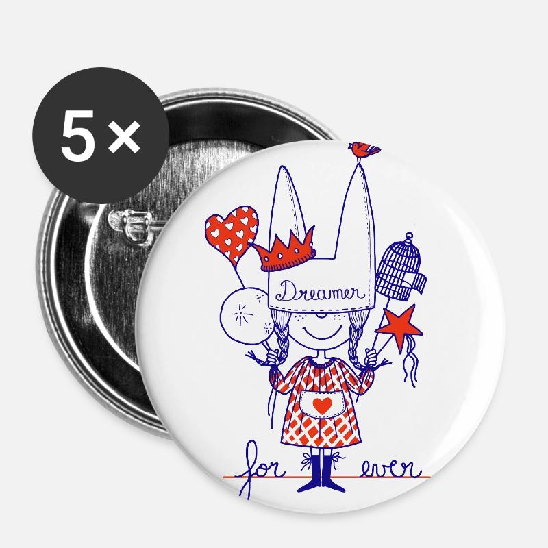 donkey cap - Buttons large 2.2''/56 mm (5-pack) - white