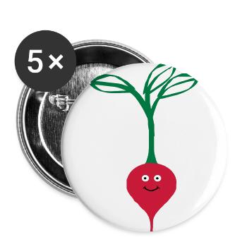 radish - Buttons large 2.2''/56 mm (5-pack) - white - Front