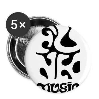 funky Funk - Musique 70 s - Lot de 5 grands badges (56 mm) - blanc - Devant