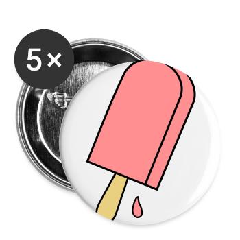 crème glacée - Lot de 5 grands badges (56 mm) - blanc - Devant