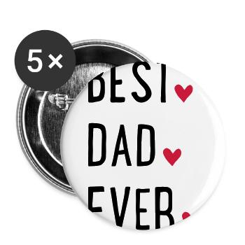 Best Dad ever - Buttons groß 56 mm (5er Pack) - Weiß - Vorne