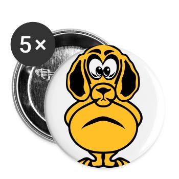 dog head drawing animals child - Buttons large 2.2''/56 mm (5-pack) - white - Front