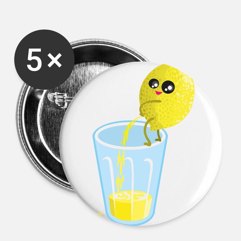 Lemon pees lemonade - Buttons large 2.2''/56 mm (5-pack) - white