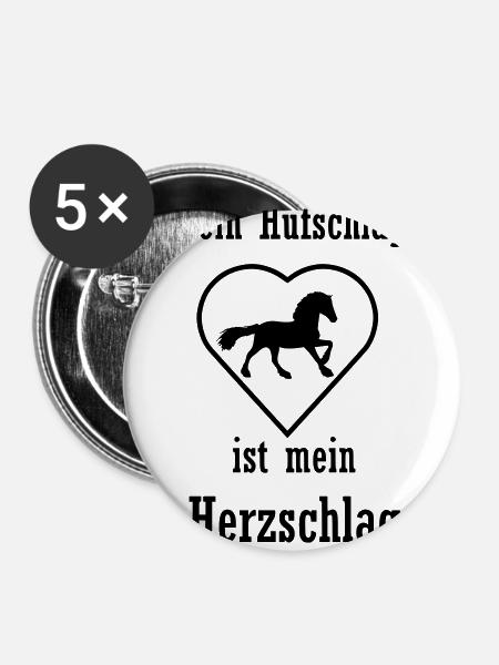 Pferde Spruch - Buttons groß 56 mm (5er Pack) - Weiß