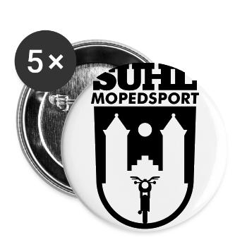 Simson Suhl Mopedsport S50 / S51 Logo - Buttons groß 56 mm (5er Pack) - Weiß - Vorne