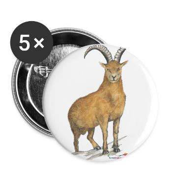 Capricorne - Lot de 5 grands badges (56 mm) - blanc - Devant