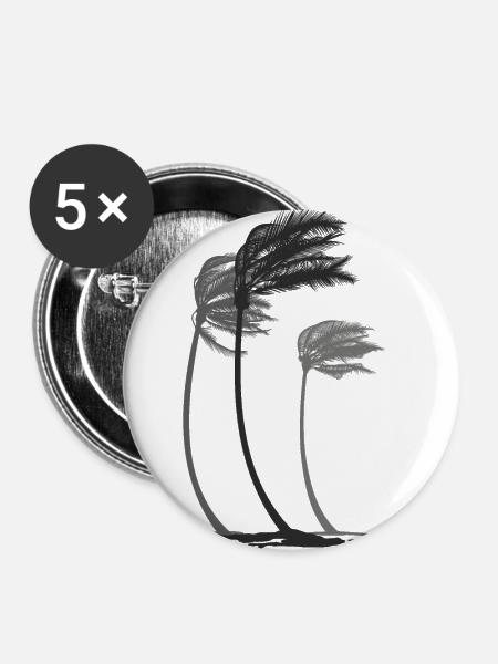 Palms in the wind - Buttons groß 56 mm (5er Pack) - Weiß