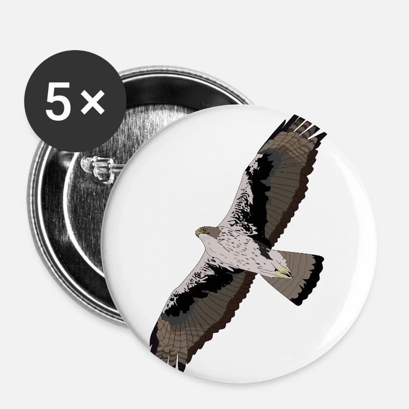 Bonelli's Eagle - Buttons large 2.2''/56 mm (5-pack) - white