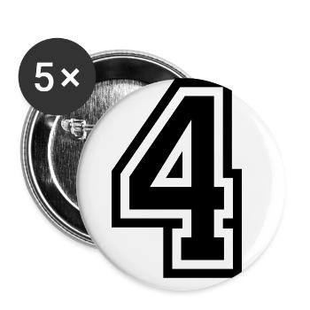 Symbole à 4 chiffres - Lot de 5 grands badges (56 mm) - blanc - Devant