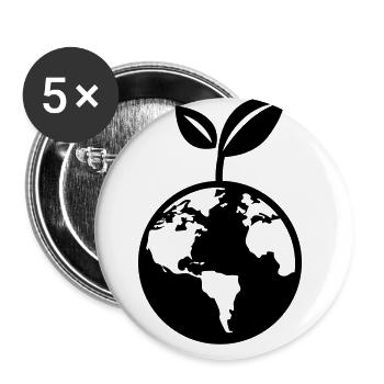 Planète Terre - Lot de 5 grands badges (56 mm) - blanc - Devant