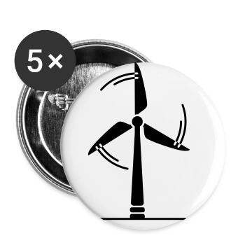 Silhouette d’éolienne - Lot de 5 grands badges (56 mm) - blanc - Devant