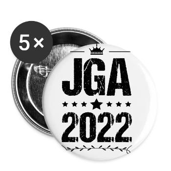 Jga 2022 Junggesellenabschied - Buttons groß 56 mm (5er Pack) - Weiß - Vorne