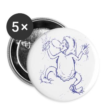 Große Umarmung| Nozette Woman - Blau - Buttons groß 56 mm (5er Pack) - Weiß - Vorne