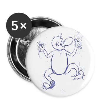 Gros câlin | Tarin homme - Bleu - Lot de 5 grands badges (56 mm) - blanc - Devant
