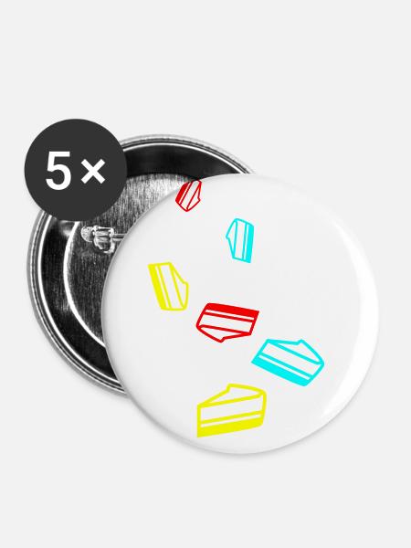 Kuchen käsekuchen - Buttons groß 56 mm (5er Pack) - Weiß