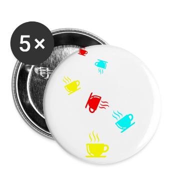 Coffee cup - Buttons large 2.2''/56 mm (5-pack) - white - Front