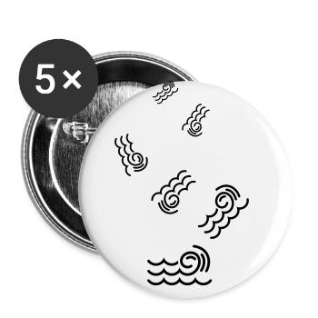 Icône d’onde - Lot de 5 grands badges (56 mm) - blanc - Devant