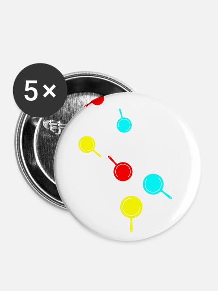 Pfanne Küche - Buttons groß 56 mm (5er Pack) - Weiß