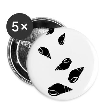 Symbole de coquille - Lot de 5 grands badges (56 mm) - blanc - Devant