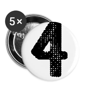 Maillot numéro 4 - Lot de 5 grands badges (56 mm) - blanc - Devant