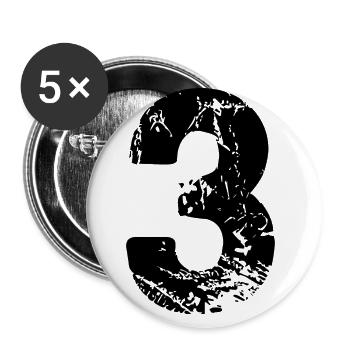 Maillot numéro 3 - Lot de 5 grands badges (56 mm) - blanc - Devant