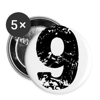 Maillot à 9 chiffres - Lot de 5 grands badges (56 mm) - blanc - Devant
