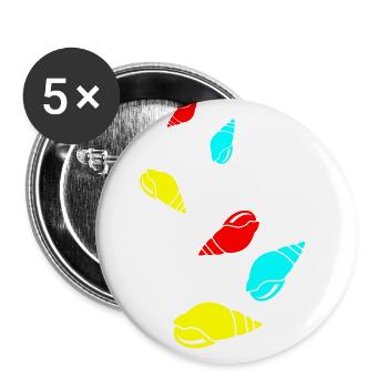 Shell symbol - Buttons large 2.2''/56 mm (5-pack) - white - Front
