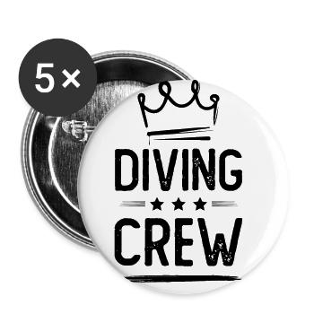 Équipage de plongée - Lot de 5 grands badges (56 mm) - blanc - Devant