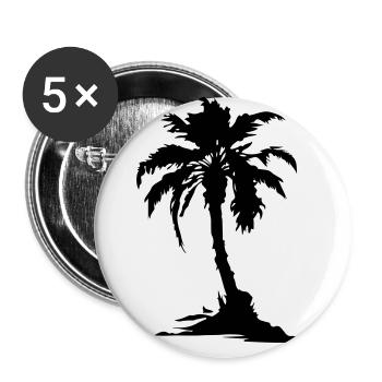 Symbole de la silhouette de Palm Island - Lot de 5 grands badges (56 mm) - blanc - Devant