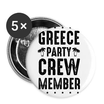 Greece Party Crew - Buttons large 2.2''/56 mm (5-pack) - white - Front
