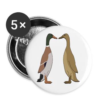 Canard - Lot de 5 grands badges (56 mm) - blanc - Devant